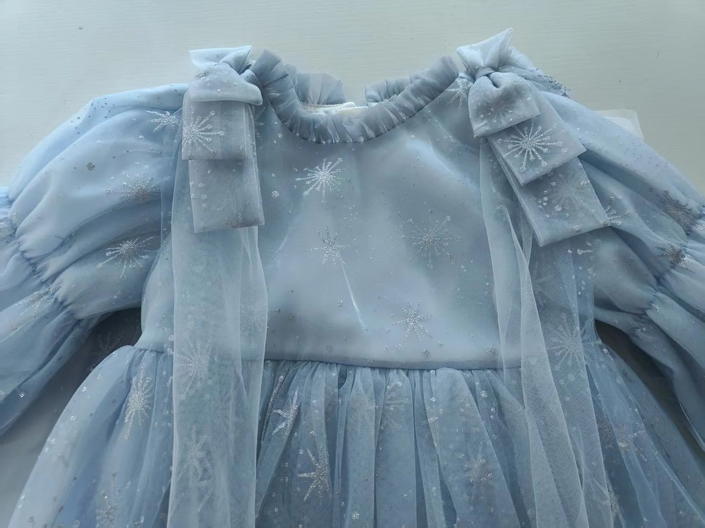 Girl's Elsa Frozen Princess Dress Long Sleeve Gown Elegant Costume for Baby Girl Birthday Party One-piece Dresses 3-9 Years Old