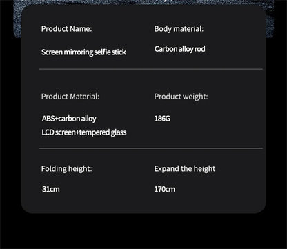 2025 New 5 in 1 Projection Rear Camera Selfie Stick with Selfie Monitor Screen Brush TikTok Bluetooth Remote Control Scrolling