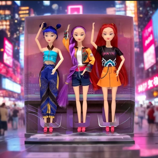 2025 NEW Kpop Demon Hunters Action Figure Vinyl Doll Toy Kawaii Huntrix Anime Figures Rumi Mira Zoey For Children Christmas Gift