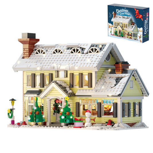 Christmas Vacation House Building Blocks Set Christmas Holiday Snow Village Toys Decor Gift for Adults and Boys Girls (1156 pcs)