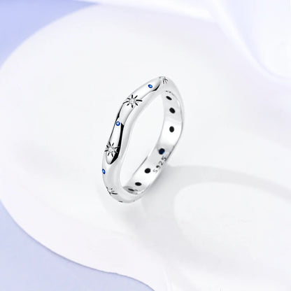 925 Sterling Silver Sparkling Zircon Ring - Classic Stackable Wedding Band for Women