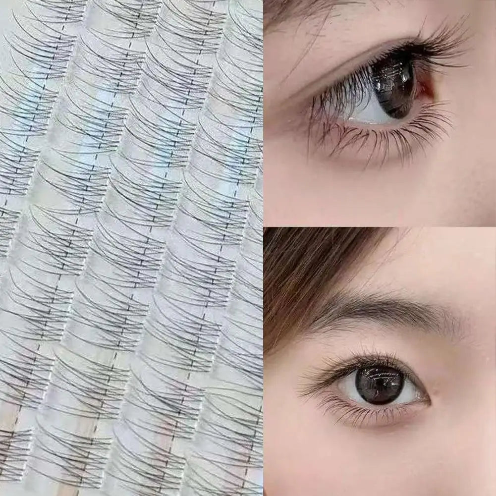 New Natural Cluster Fishtail Type Glue-free Self-adhesive False Eyelashes Eyelash Extension Makeup Natural Cluster 2025 New