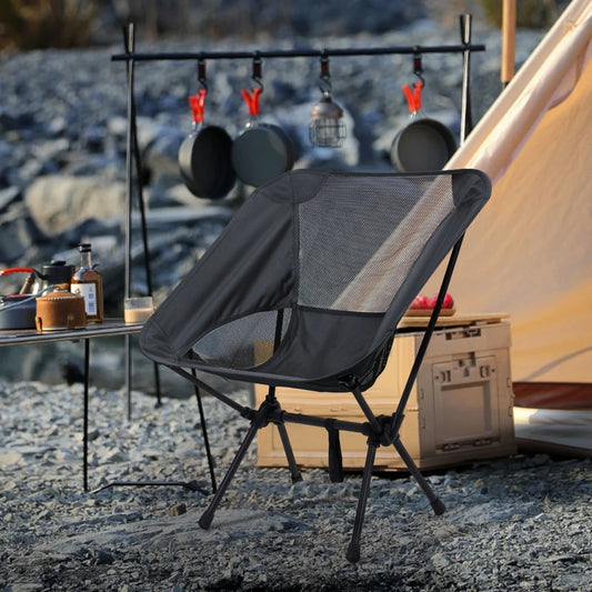 【Breeins】Foldable Camping Chairs Set Lightweight folding Chair Ultralight Backpacking Moon Chairs for Garden Picnic Beach
