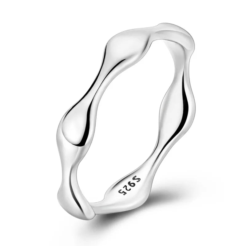 925 Sterling Silver Sparkling Zircon Ring - Classic Stackable Wedding Band for Women