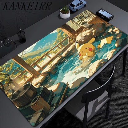 Mouse pad Large rubber keyboard mouse carpet anti-slip gamer mouse pad laptop HD PC carpet P-Pokemons Mousepad Kawaii