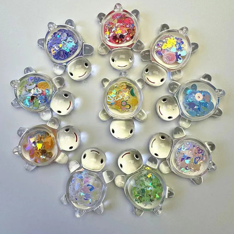 Luminous Glow-in-the-Dark Mini Turtle Party Favors - 10-50 Pack Cute Transparent Turtle Decorations for Kids Birthday Parties & Events