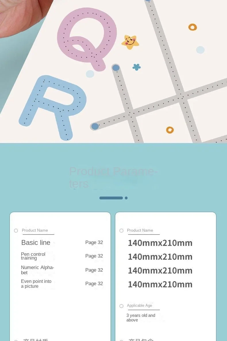 Children Magical Tracing Workbook Montessori Learning Educational Writing Toys Reusable Pen Control Training Copybook for Kids