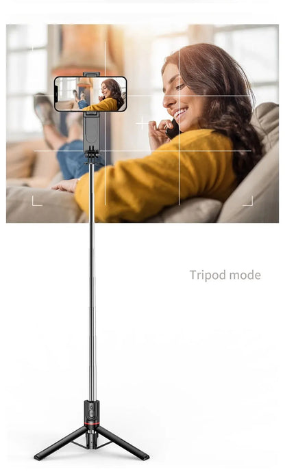 Selfie Stick with Fill Light Tripod with Bluetooth Remote Shutter Retractable Rod for iPhone Xiaomi Huawei for Phone Video Live