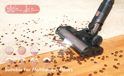 Homeika Cordless Vacuum Cleaner,28KPA 55mins Powerful Suction 8-in-1 LED Display,One-Click Dust Emptying for Pet Hair/Allergies