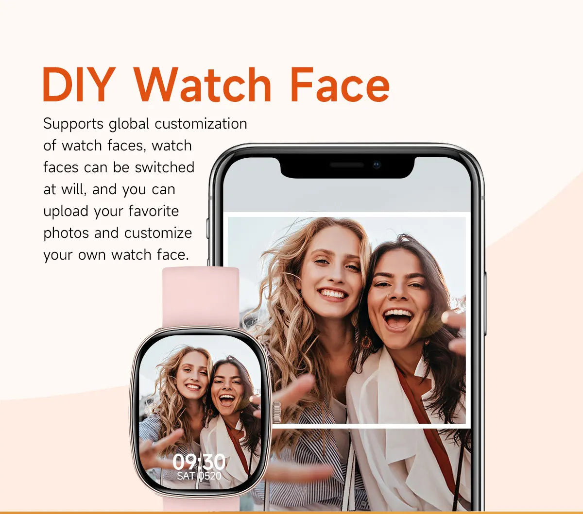 New Smart Watch Android IOS Phone 1.44 Inch Color Screen Bluetooth Call Blood Oxygen/Pressure Monitoring Smart Watch Women Men