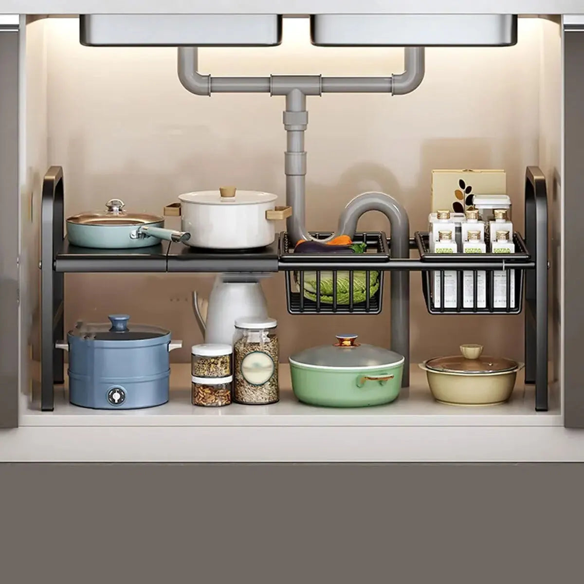 UK Refein 2 Tier Under Sink Organizer and Storage Multifunctional Storage Rack