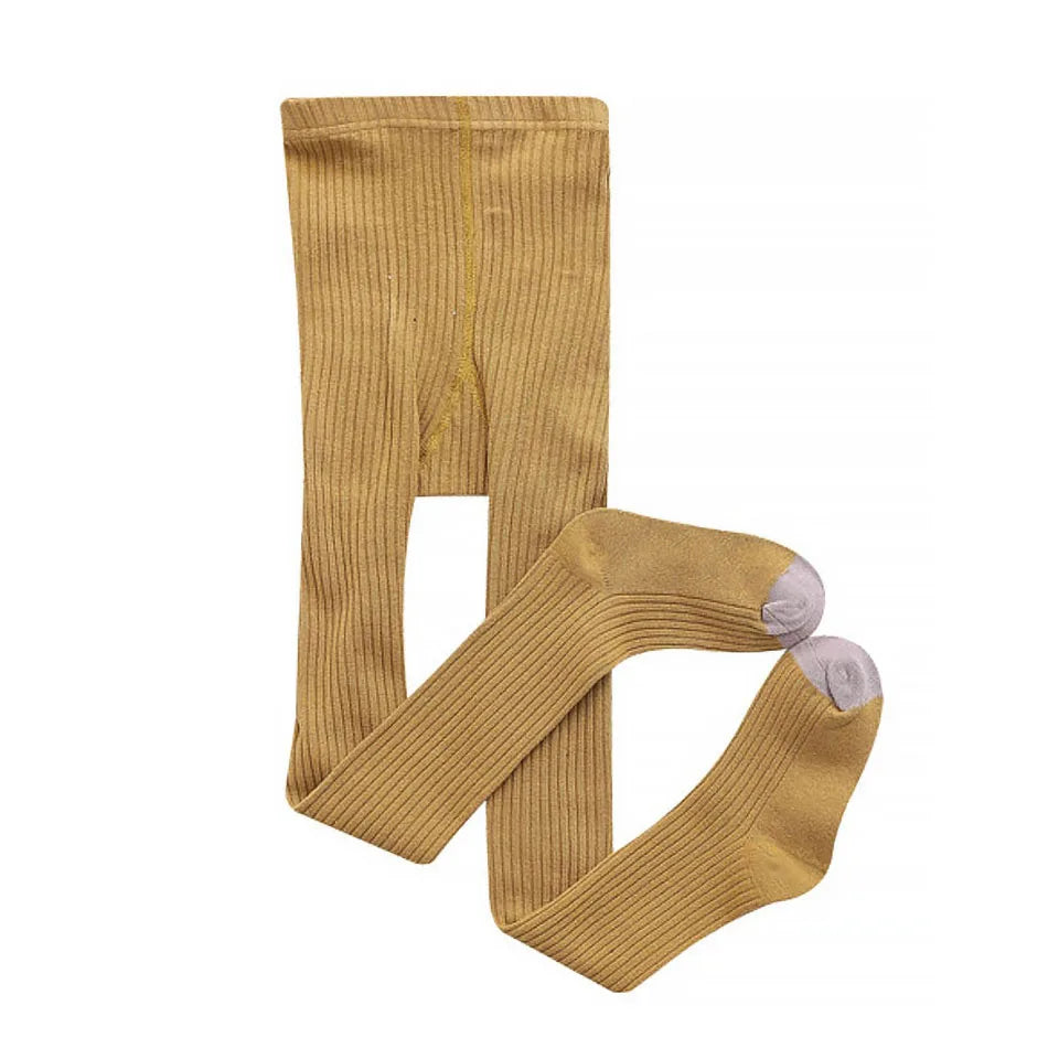 Baby Tights for Girl Spring Autumn Stockings Children Warm Pantyhose Kids Cotton Pants Candy Color Ribbed Girl Trousers 0-8 Year
