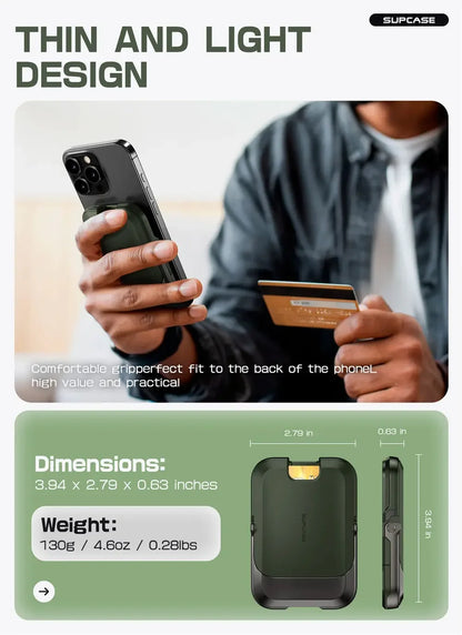 SUPCASE Magnetic Wallet Phone Stand Card Holder for iPhone 16/15/14/13 Series Strong Magnetic Lock Wallet with Stand