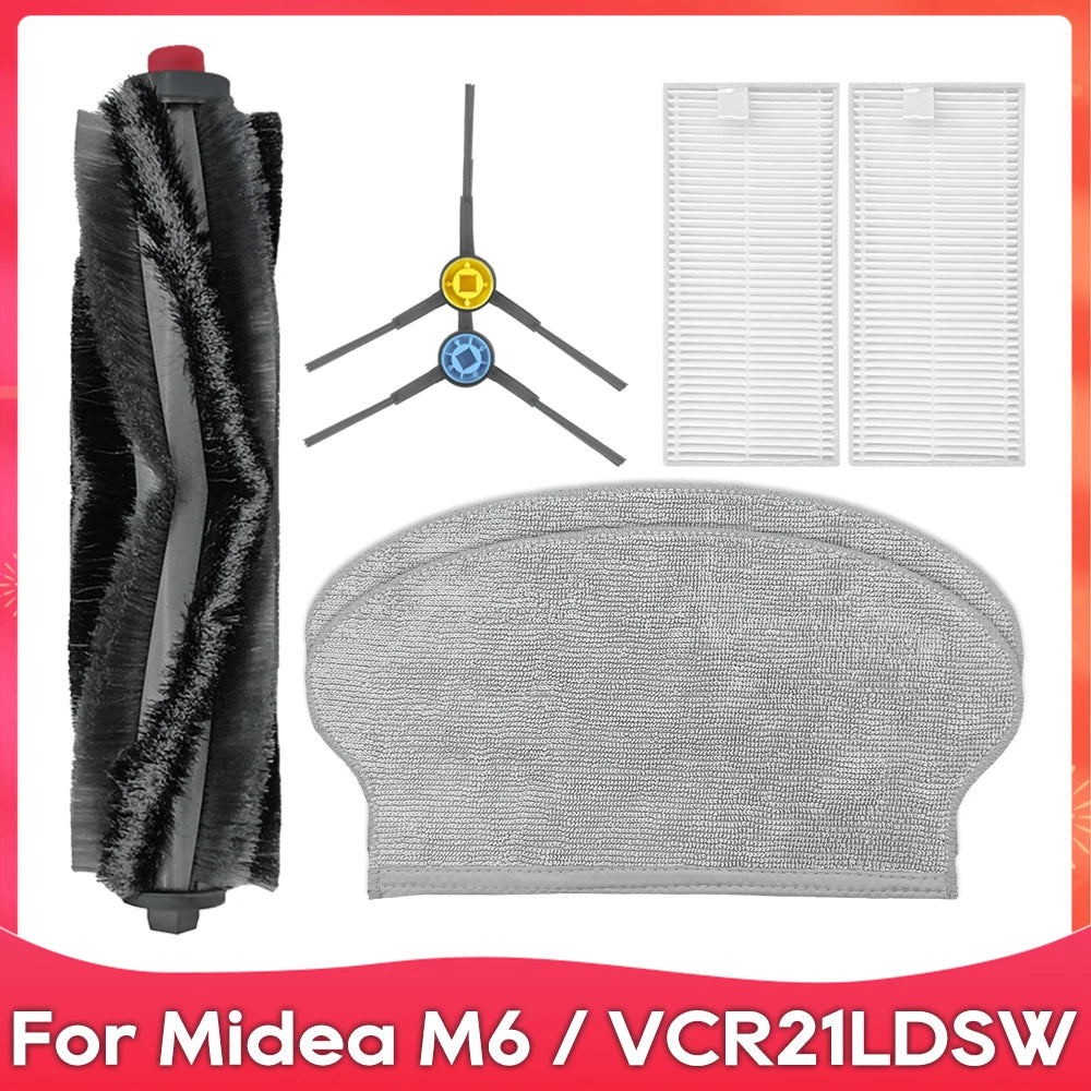 Compatible For ( Midea M6 / VCR21LDSW / Eureka NER600 ) Robot Vacuum Cleaner Part Roller Mian Side Brush Mop Filter Accessory