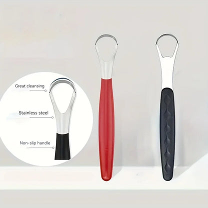 A Stainless Steel Tongue Scraper Designed to Bad Breath, This Reusable Oral Hygiene Tool Serves As a Tongue Cleaning Beauty