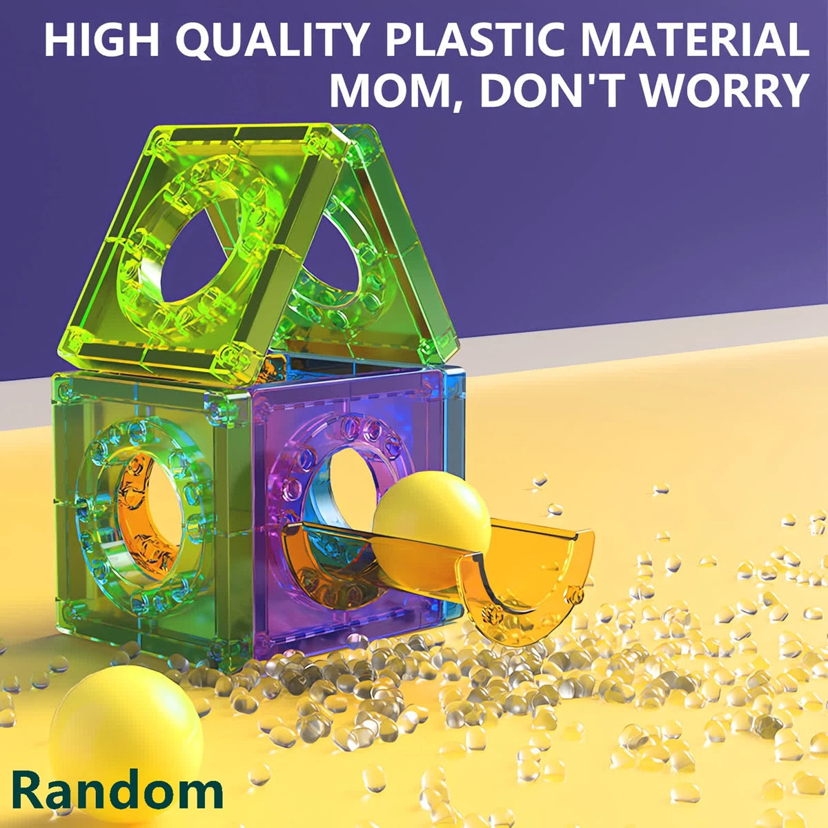 Magnetic Tile Marble Runway Toy Set STEM Educational Building Blocks for Boys and Girls Aged 3+, Great Birthday Gifts Christmas