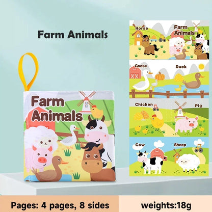 Children Early Educational Toys Rustle Sound Soft Cloth Book Fruits Animal Numbers Food Means of Transportation Cognition Toys
