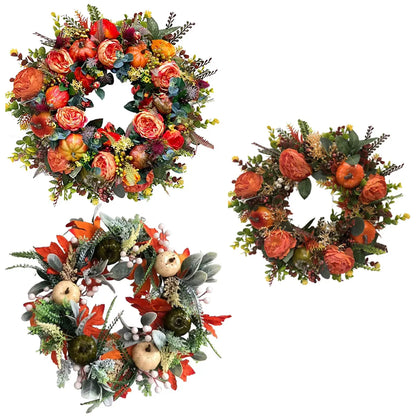 Decoration Wreath Fall Peony Pumpkin Sunflowe for Front Door Festival Celebration Peony home Farmhouse