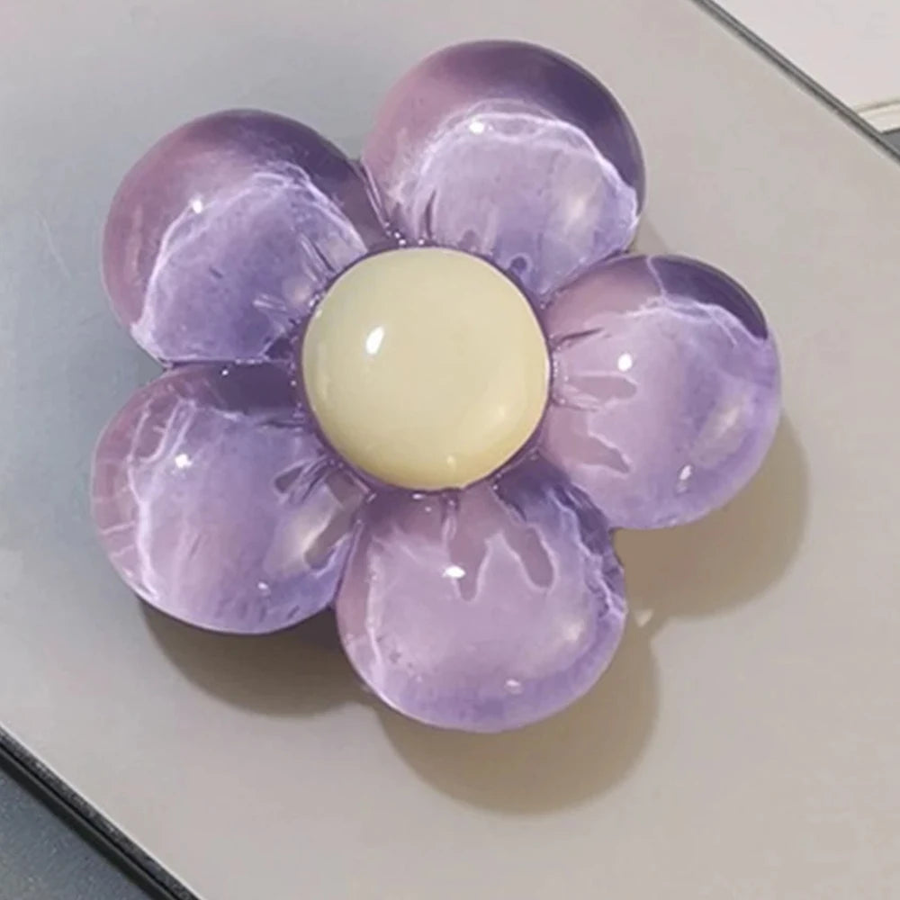 Korean Cute 3D Transparent Flower Phone Grip Tok Griptok Japan Phone Holder For iPhone 15 14 13 Phone Pro Max Stand Holder
