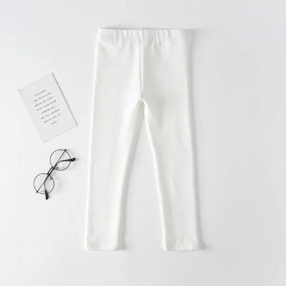 Girls Pure Cotton Long Pants - Slim Fit Thermal Underwear for Kids | Spring Autumn Base Layer