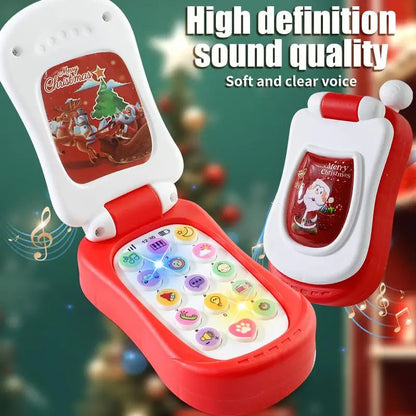 1pc NEW Cartoon Simulation Flip Phone Educational Music Phone Toy Toddler Education Early Voices Toys For Children's Day Gifts