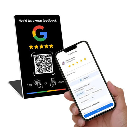 NFC 215 Programmable for Google Review Card NFC Station Table 13.56Mhz QR code can be independently set to link Standing Card
