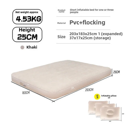 MOUNTAINHIKER 2025 Interior Air Mattress Glamping Mats PVC Inflatable Sleeping Mattress 1/3 Person Camping Bed Mat Built-in Pump