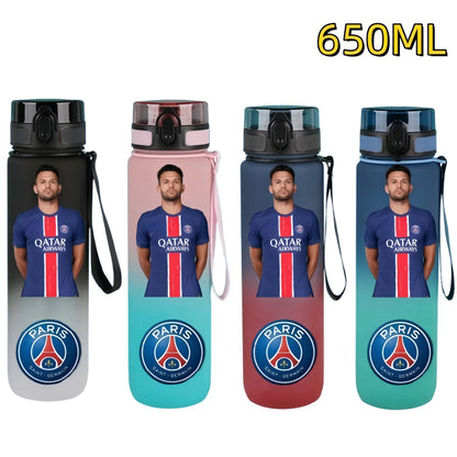 650ml 2025 Champion Team Football Star Water Cup Désiré Doué Portable Large Capacity Sports Fitness Flip Cover Drinking Bottle