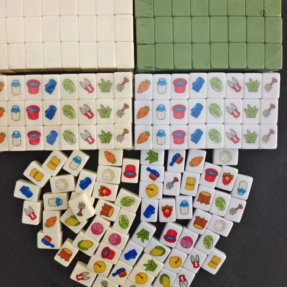 64 Blocks Tiktok Seaside Escape Mahjong Tile Game With Pattern Of Flag Ball Players Funny Parent Child Party Game Puzzle Toy