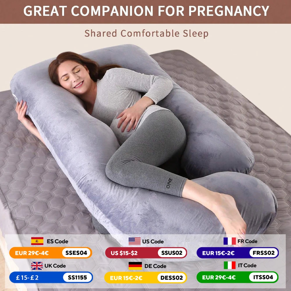 Pregnancy Pillows for Sleeping, G Shaped Full Body Maternity Pillow with Removable Cover - Support for Belly for Pregnant Women