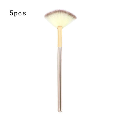 5pcs Fan Brushes Facial Brushes Soft Makeup Brush Cosmetic Applicator Tools Wooden Handle and Soft Fiber for Glycolic Peel Mask