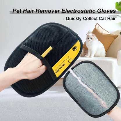 New Pet Grooming Gloves Static Dedusting Brush Pet Hair Remover Brush Removing Dog Cat Hair From Sofa Carpet Clothes