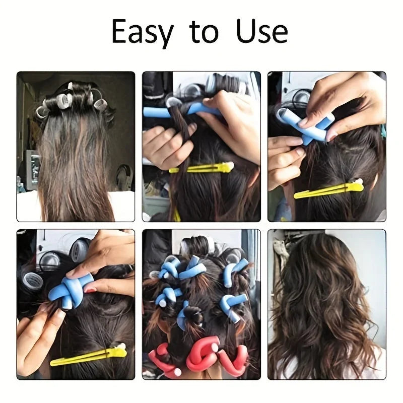 42pcs Soft Foam Heatless Curlers for Easy, No-Damage Long Hair Curls