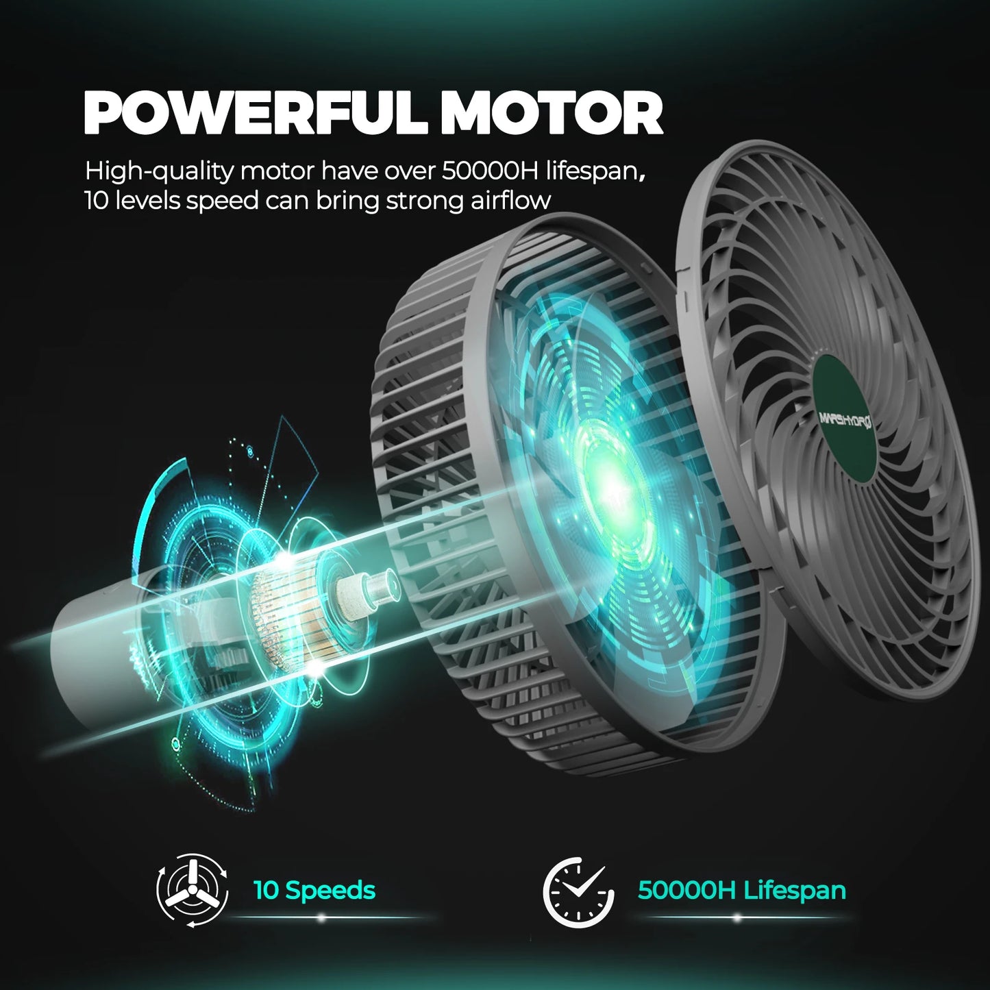 Mars Hydro 6-Zoll-Ventilator für Growzelte, EC-Motor, intelligente Steuerung, verstellbare Neigung