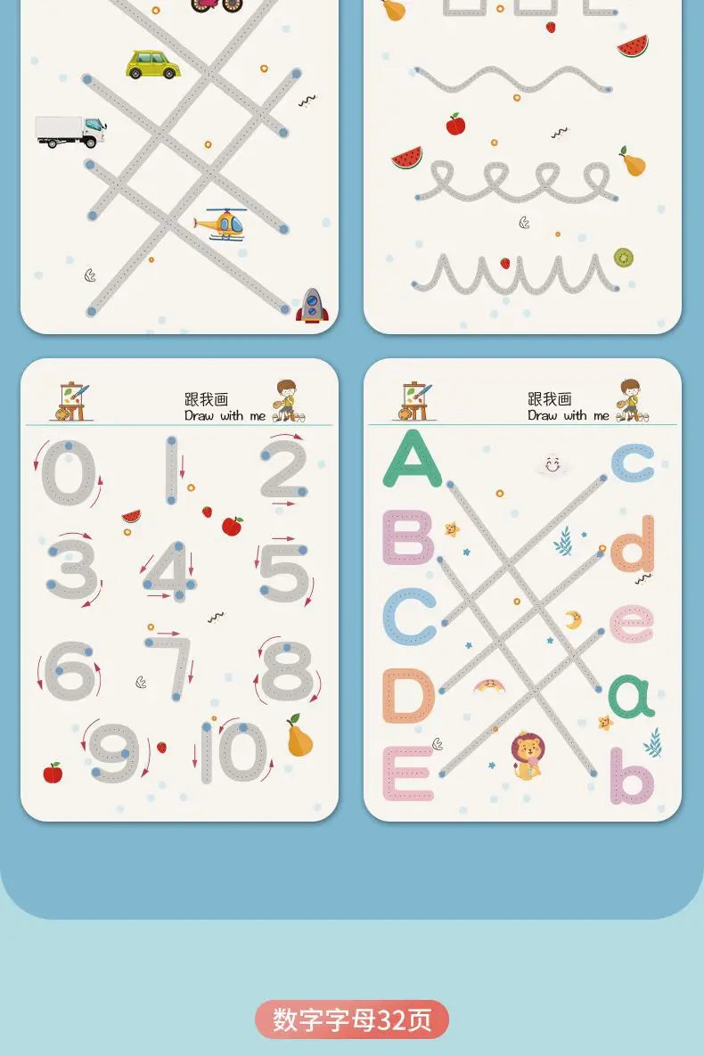 Magical Montessori Tracing Workbook Reusable Pen Control and Tracing Book for Kids Calligraphy and Drawing Educational Toys