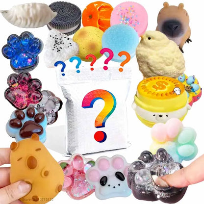 Mystery Fidget Toys Blind Bags Cat Paw Antistress Foot Taba Squishy Jelly Toy Squeeze Toy Sticky Simulated Food Mochi Toy 2025