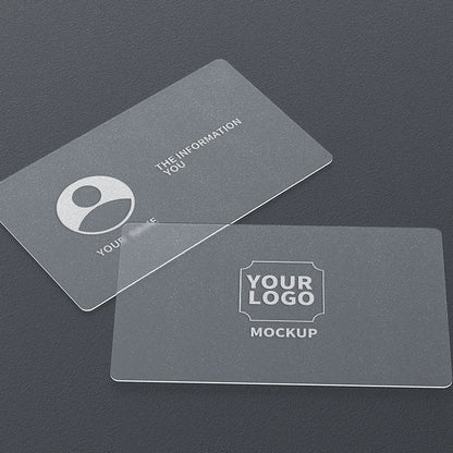 20/50/100/200PCS Transparent PVC Business Card Colorful Printing Personalized LOGO Text Thank You Card Free DESIGN 0.38mm