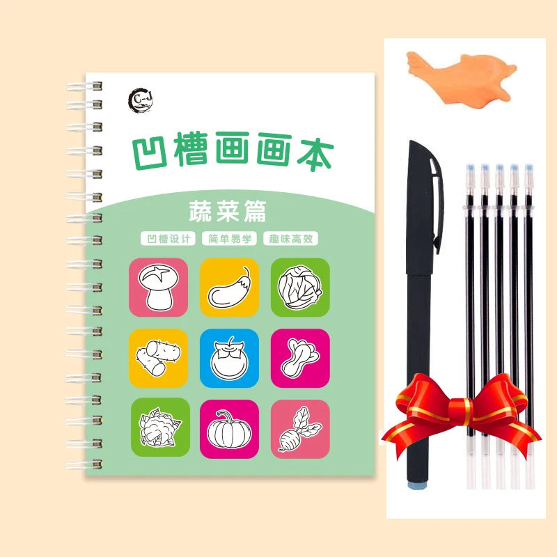 Magic Copybook Children's Groove Drawing Book Kindergarten 3-8 Ages Children's Drawing Basic Practice Groove  Book