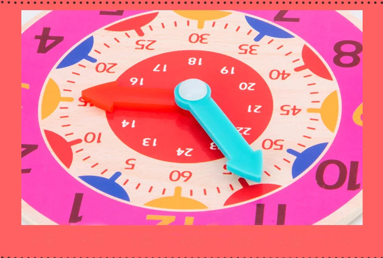 Kids Montessori Wooden Clock Toys Time Learning Teaching Aids Educational Toys For Children Primary School Clever Board Toy