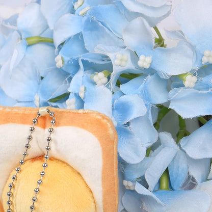 1pc Japanese Popular Cute Keyring Cute Yellow Bread Cat Toast Plush Pendant Keychain