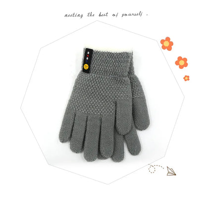 Kids Winter Gloves - Warm Knitted Mittens for Boys & Girls Ages 6-10 | Premium Cotton Stretch Gloves