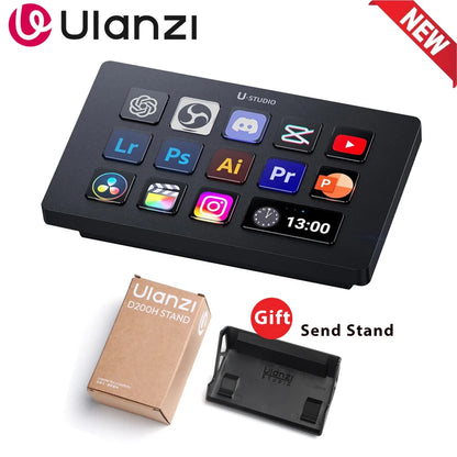 Ulanzi D200H Live Streaming Controller 13 LCD Keys for Tiktok Youtube Vlog Content Creation Photo Video Editing Gaming Office
