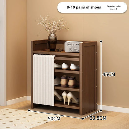 Free installation shoe rack indoor simple folding household multi-layer dustproof rental room shoe storage artifact