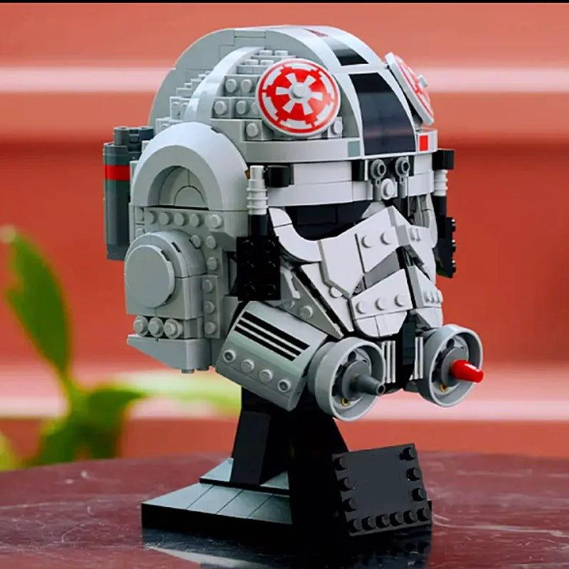 Star Wars Mandalorian Helmet Building Blocks - Darth Vader, Dark Trooper & Scout Trooper Display Set 75429