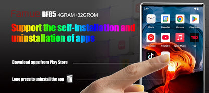 Famue MP3 Player Android 13 with Bluetooth and WiFi，MP3 MP4 Player with Spotify，Audible，Pandora，Standalone / Networked Version