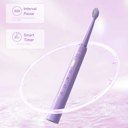 SEJOY Electric Sonic Tooth Brush for Adult USB Rechargeable Electric Toothbrush Washable with 7 pcs Replacement Heads