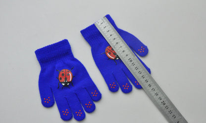 Children Knitted Warm Gloves For 5-12Y Baby Students Winter New Insect Full Finger Mittens Outdoor Cycling Skiing Gloves