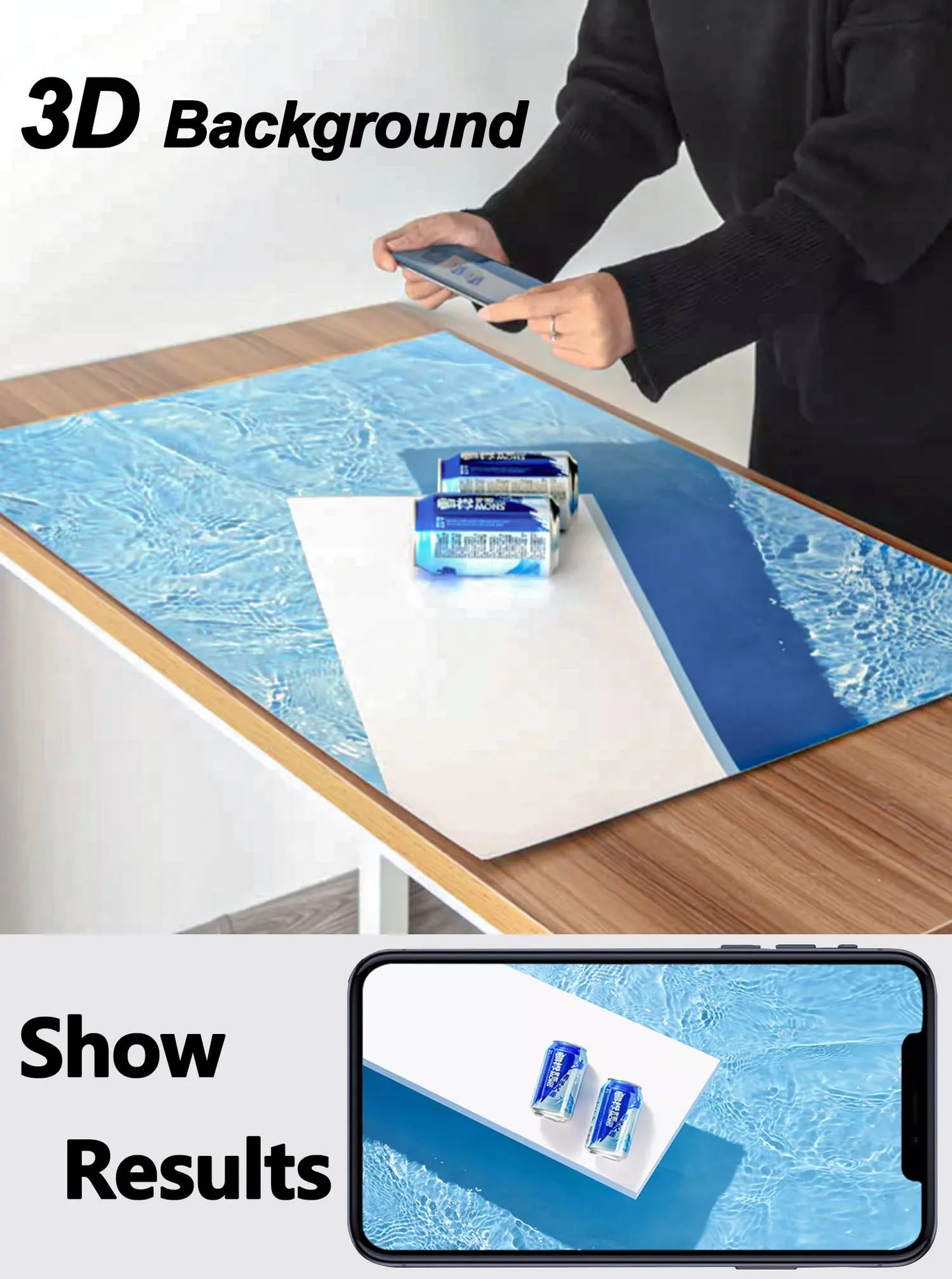 3D Double Sided Photography Backdrops 57*87cm Photos Background Props Product Food Photo Decoration Accessories Wallpaper