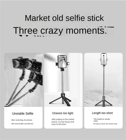 BSLIUFANG Selfie Stick Wireless Tripod Stand with Light Bluetooth Remote Extendable for Tiktok Live Streaming Handheld stability