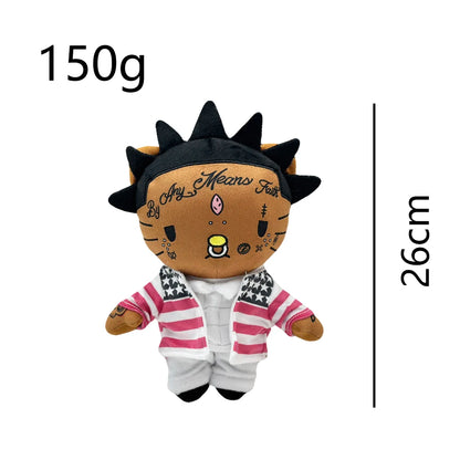 New Hello Kitty Ken Carson Rapper Trippie Taylors Plush Toy Doll with Clothes Stuffed Soft Plush Toys Fans Collect Gifts